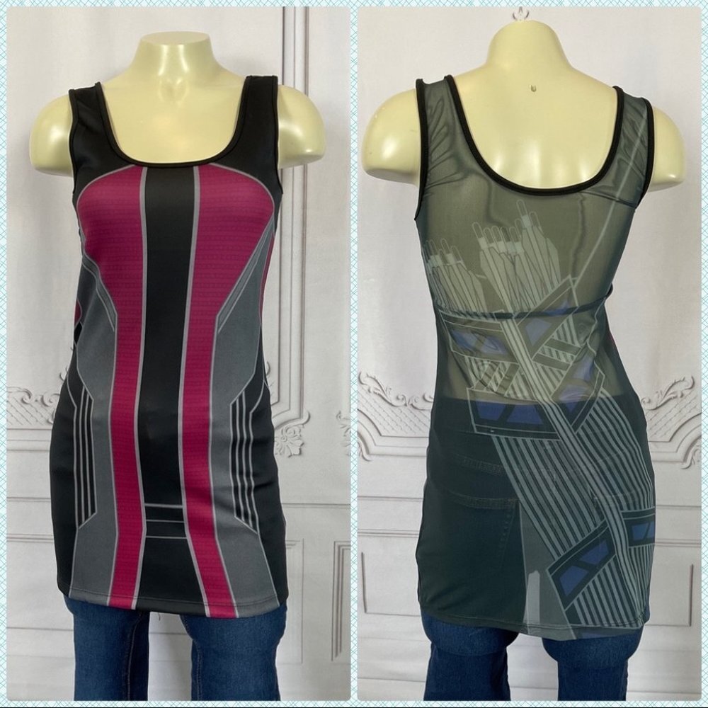 WeLoveFine x Marvel Avengers Age of Ultron Hawkeye Tunic Top Mesh Back Small